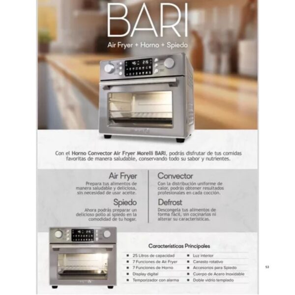 Horno Eléctrico Convector Air Fryer Morelli - Imagen 4